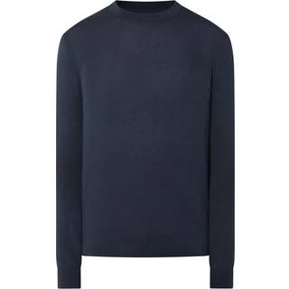 Lyle & Scott Lyle & Scott Blue 100% Cotton Tonal Superfine Crew Neck Jumper
