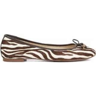 Dune London Dune London Animal Light Standard Fit Hallo Charm Trim Leather Ballet Shoes
