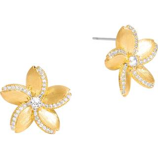 Jon Richard Jon Richard Gold Tone Satin Floral Earrings