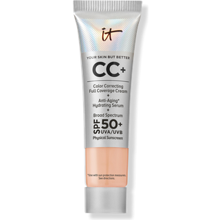 IT Cosmetics CC+ Cream Travel (Light Cool) - Fulddkkende Foundation med SPF 50 Color Corrector & Anti-Aging Serum Formuleret med Niacinamid & Hy