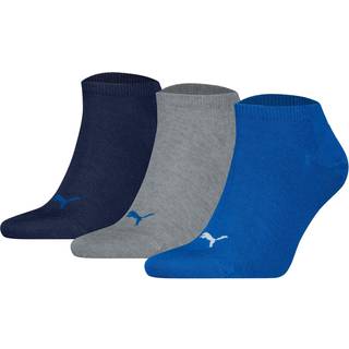 Puma 3-pak Sneaker Socks - Black/Blue - Str 43/46