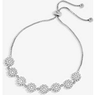 Jon Richard Jon Richard Silver Tone Cubic Zirconia Mini Flower Toggle Bracelet