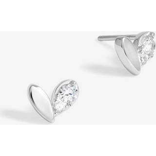 Simply Silver Simply Silver Silver Sterling 925 Polished and Crystal Heart Stud Earrings