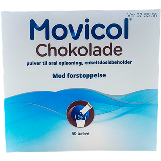 Movicol Chokolade 50 stk Pulver til oral opløsning, enkeltdosisbeholder + FRI FRAGT
