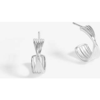 Simply Silver 925 polerede Twist Hoop øreringeEn