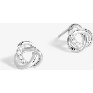 Simply Silver Simply Silver Silver Tone 925 Polished And Cubic Zirconia Woven knot Stud Earrings