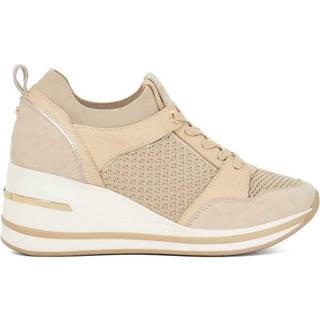 Dune London Dune London Brown Wide Fit Eiline 2 Side Zip Wedge Trainers