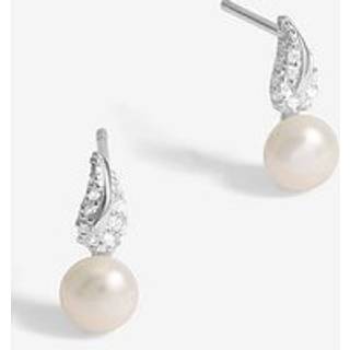Simply Silver Simply Silver Silver Tone 925 Pave and Pearl Drop Stud Earrings
