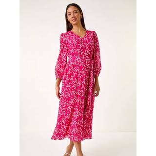 Roman Roman Pink Heart Print Midi Dress