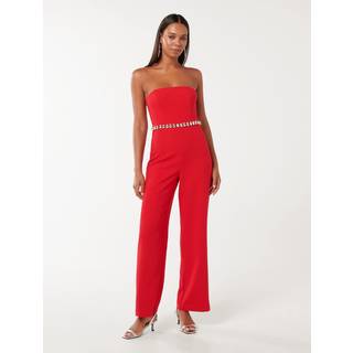 Forever New Forever New Red Ari Embellished Jumpsuit