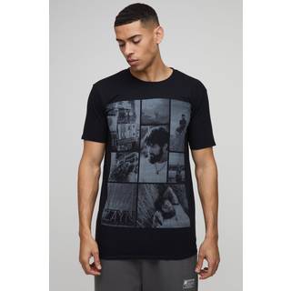 Mens Black Regular Fit Zayn Malik License Printed T-Shirt