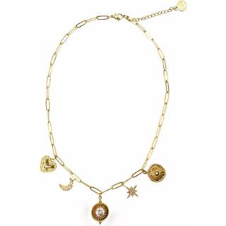 Bibi Bijoux Bibi Bijoux Gold Tone Celestial Stainless Steel Charm Necklace