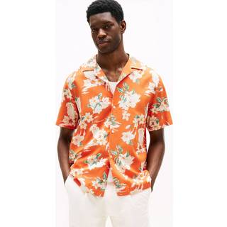 Lightweight Floral Skjorte, Brilliant Orange/Allover, M