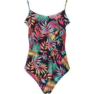 M & Co Bump It Up Maternity Black Tropical Triple Frill Swimsuit