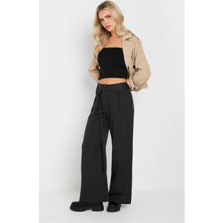 PixieGirl Petite PixieGirl Petite Black Double Wrap Wide Leg Trousers