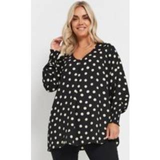Yours Curve Yours Curve Black Pleated Front Shirred Top