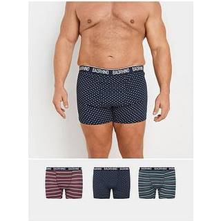 BadRhino Big & Tall BadRhino Big & Tall Navy Blue Stripe & Spot Trunks 3 Pack