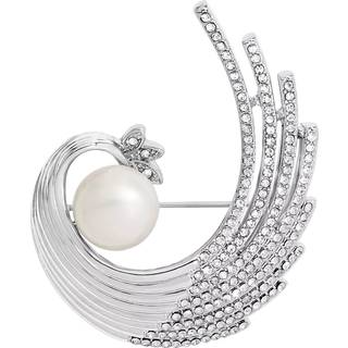 Jon Richard Jon Richard Silver Crystal And Swirl Pearl Brooch Gift Boxes