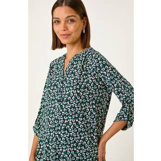 Roman Roman Blue Floral Print 3 Button Shirt