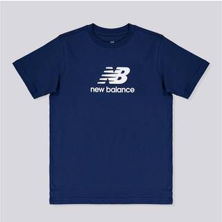 New Balance New Balance Light Blue Jersey Stacked Cotton Logo T-Shirt
