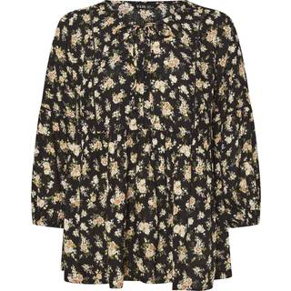 Yours Curve Blomster Tryk Rynket Slips Neck Tunika50-52
