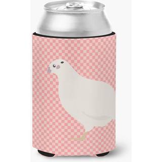 """" Caroline's Treasures Texas Quail Pink Check Decorative Can Hugger Multicolor """"