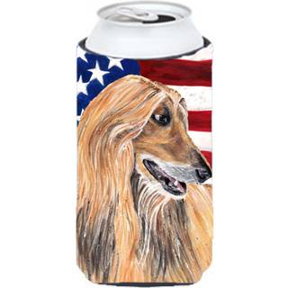 Afghan Hound USA Patriotic American Flag Tall Boy Beverage Isulator Hugger SC9506TBC