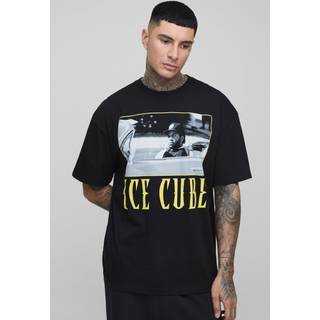 Mens Black Tall Oversized Ice Cube License Print T-Shirt