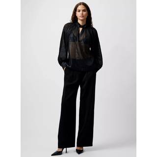French Connection French Connection Black Metallic Beth Keyhole Top