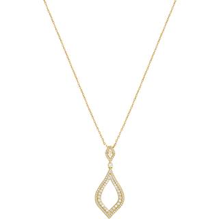 Jon Richard Jon Richard Gold Tone Cubic Zirconia Open Pear Pendant Necklace