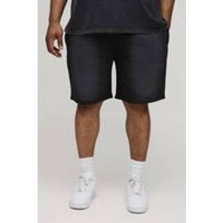 Mens Black Plus Spray Wash Loose Shorts