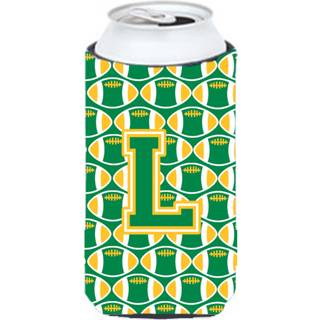 Brev L Fodboldgrøn og guld Tall Boy Beverage Isulator Hugger CJ1069-LTBC