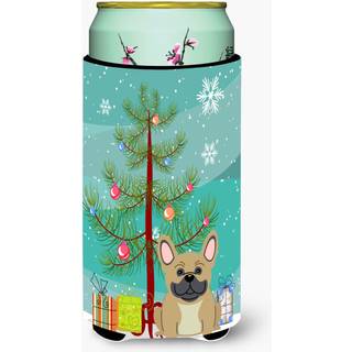 """"Caroline's Treasures Merry Christmas Tree French Bulldog Cream Tall Boy Beverage Insulator Hugger BB4135TBC Multicolor""""