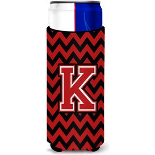 Brev K Chevron Black and Red Ultra Beverage Isolators til slanke dåser CJ1047-kmuk