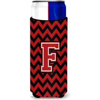 Brev F Chevron Black and Red Ultra Beverage Isolators til slanke dåser CJ1047-FMUK