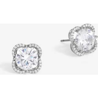 Jon Richard Jon Richard Silver Tone Rhodium Cubic Zirconia And Pave Stud Earrings