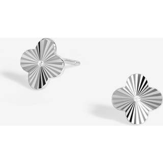 Simply Silver Simply Silver Silver Tone 925 Diamond Cut Clover stud Earrings