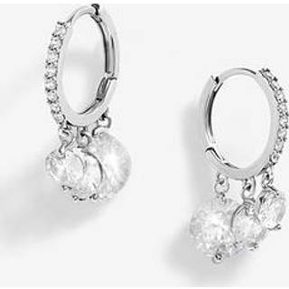 Jon Richard Jon Richard Silver Tone Cubic Zirconia Crystal Charm Earrings