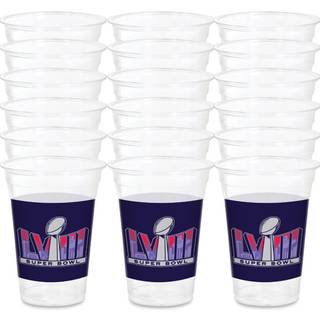 Amscan Super Bowl LVIII Genanvendelig multicolor plastik kopper-16 oz s?t p? 25 kopper 16 oz