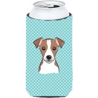 Checkerboard Blue Jack Russell Terrier Tall Boy Beverage Isulator Hugger BB1198TBC