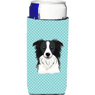 Checkerboard Blue Border Collie Ultra Beverage Isolators til slanke dåser BB1179MUK