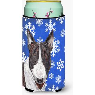 Bull Terrier Blue Snowflake Winter Tall Boy Beverage Isulator Beverage Isulator Hugger