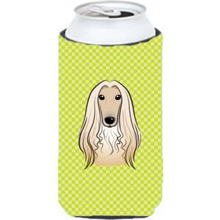 Checkerboard Lime Green Afghan Hound Tall Boy Beverage Isulator Hugger BB1306TBC