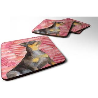 """" Caroline's Treasures Miniature Pinscher #2 Love Decorative Coasters multicolor """"