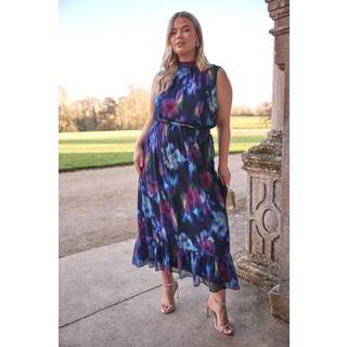 Yours Curve Yours Curve Blue London Tiered Maxi Dress