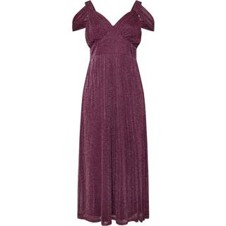 Yours Curve Yours Curve Purple London Metallic Mesh Cold Shoulder Dress