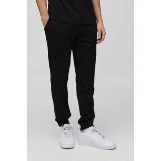 Mens Black 260GSM Loopback Basic Slim Fit Jogger