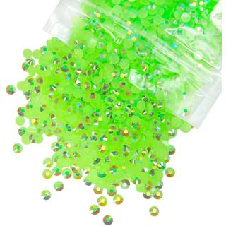 qiipii 5300 pcs 3 mm frisk gr?n ab harpiks rhinestones bulk peridot fladback gel? harpiks sten ss10 ikke-hotfix diamanter perler charme til negle