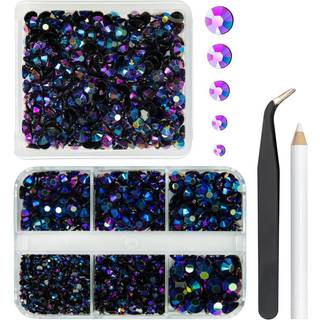 qiipii 2 kasser 3060stk lilla rose ab harpiks fladback rhinestones fladback gel? harpiksten sten 2mm 3 mm 4 mm 5 mm 6mm ikke hotfix perler krysta