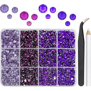 qiipii harpiks rhinestones bulk til udformning af 3 mm 4 mm 5mm fladback krystalsten ikke-hotfix 4 farve lys lilla m?rk lilla drue lilla lilla vi